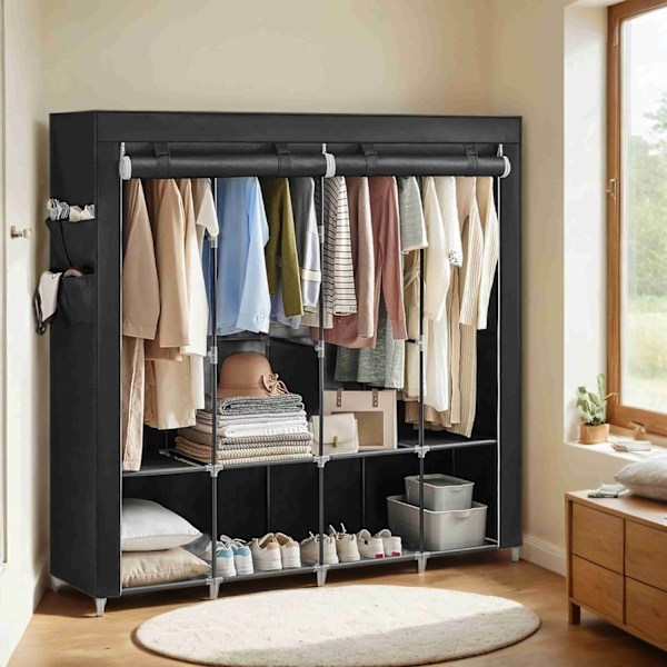 Rootz Fabric Cabinet Garderob - Lagringsarrangör - Klädförvaring - Space -Saving Design - 45 x 170 x 167 cm