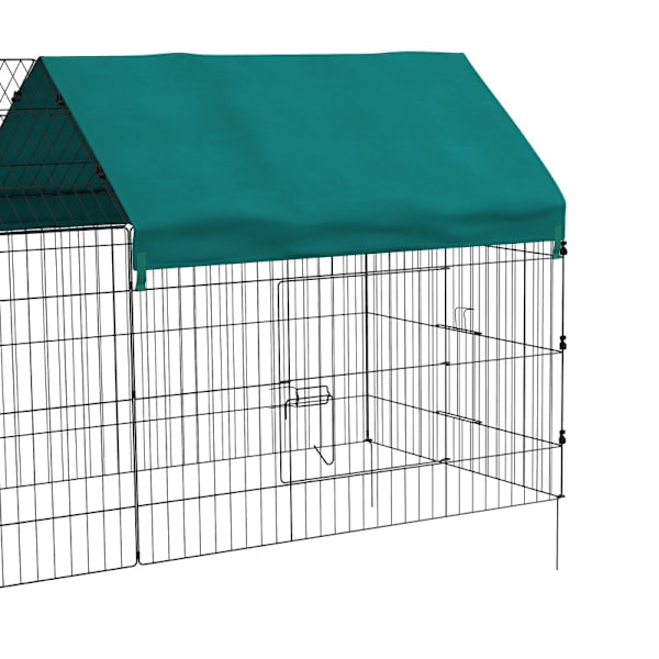 Rootz Inhägnad för smådjur - Utomhushus för sällskapsdjur - Lekhage för husdjur - Stålram - Oxford-polyester - Markspikar - 220 cm x 85 cm x 103 cm