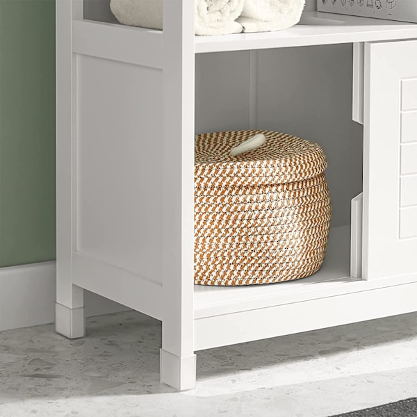 Rootz White pesualtaan alla oleva kylpyhuoneen säilytyskaappi hyllyllä ja kaksoisliukuovella - 60x30x60cm