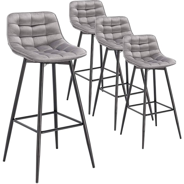 Rootz Velvet -baarijakkarat - Työpöytäjakkarat - Keittiöjakkarat - Mukavat ja ergonomiset - Kestävä ja vakaa - Tyylikäs ja monipuolinen - 43 cm x 35,5