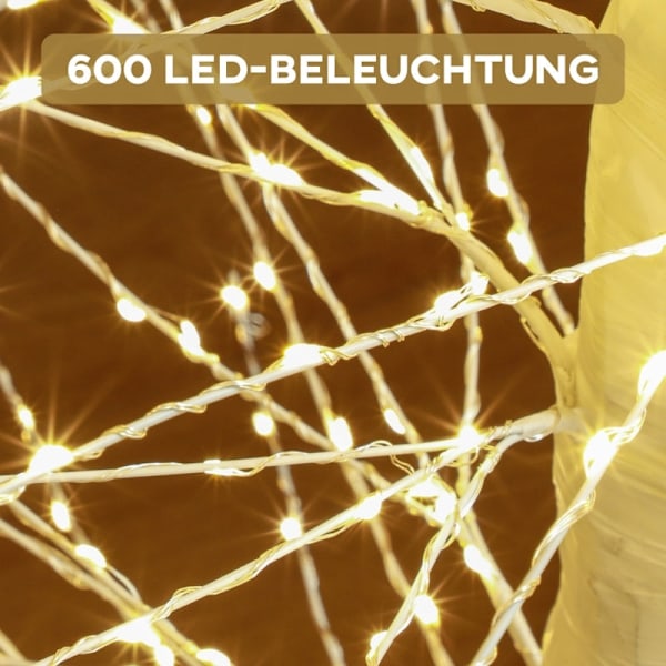 Rootz LED Tree of Lights - Upplyst träd - Artificiellt ljusträd - Varmvita LED-lampor - Realistisk barkstruktur - inomhus och utomhus - 150cm x 21cm x
