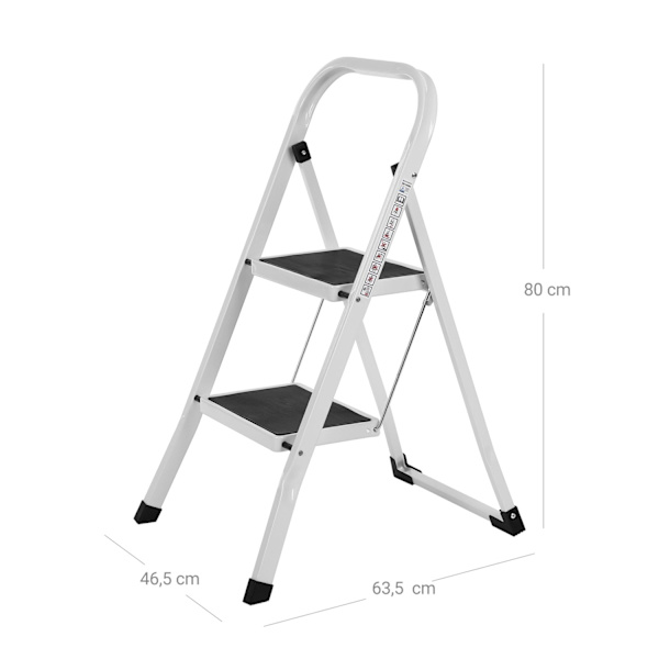 Rootz hopfällbar trappstege - Pall - Hög trapppall - 150 kg Lastkapacitet - 46,5 cm x 90 cm x 4 cm