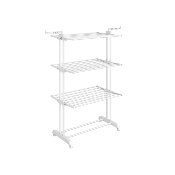 Rootz 4-vånings torkställ med hjul - Torkställ för kläder - Tvätthållare - Stål & plast - 63,5 cm x 128 cm x 173 cm