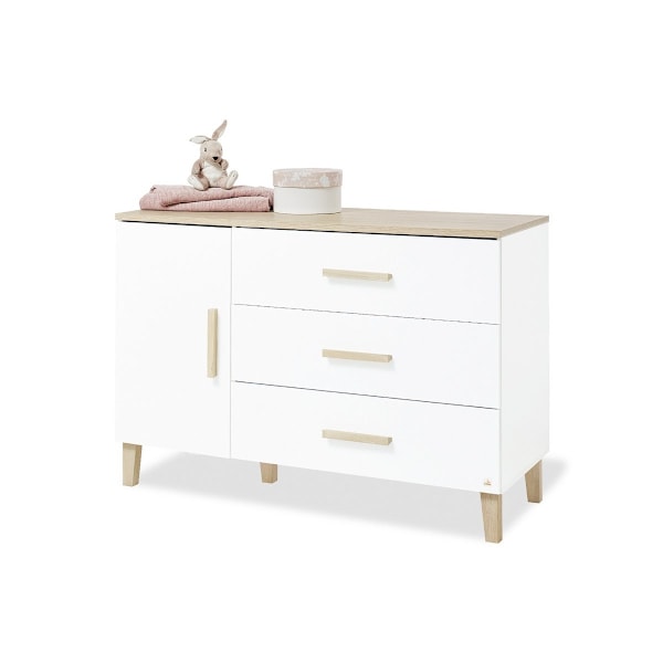 Rootz Lumi 3-delt børneværelsessæt - Tremmeseng - Pusleenhed - Cabriolet - 145 cm x 77 cm x 84 cm (sengeseng)