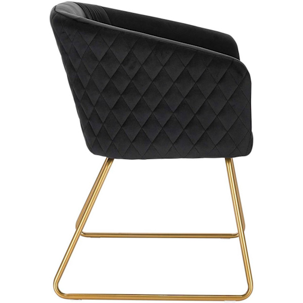 Rootz Velvet Matstolar Set med 6 - Guldmetallben - Elegant sittplats - Bekväm och hållbar - Ergonomisk design - Halkfri - Enkel montering - 43 cm x 41
