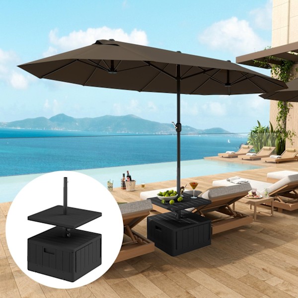 Rootz Terrace Screen -jalusta - Puutarhanäyttö - Parasol -jalusta - Kestävä muovi - 53 cm x 53cm x 45cm