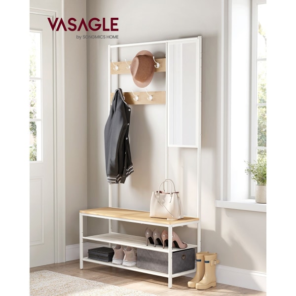 Rootz Eg Hvid garderobe - Skab Organizer - Opbevaringsskab - Spånplade og stål - 35cm x 98cm x 180cm - Heavy-Duty - Nem montering - Rummelig opbevarin