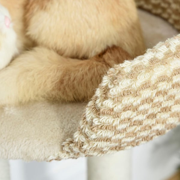 Rootz Cat Tree - beige, kaffe - klasse E1 spånplade, plys, jute - 24 cm x 16,14 cm x 37,8 cm