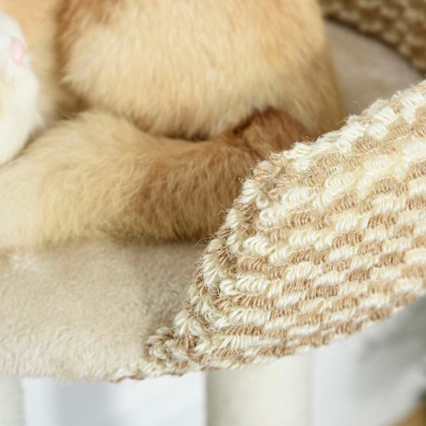 Rootz Cat Tree - beige, kahvi - luokka E1 lastulevy, pehmo, juutti - 24 cm x 16,14 cm x 37,8 cm
