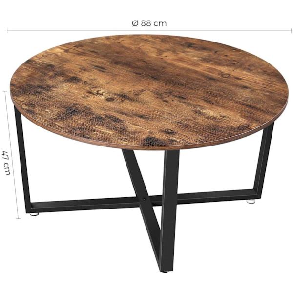 Rootz rundt sofabord - Industriel stil - Sidebord - Cocktailbord - 88 x 88 x 47 cm