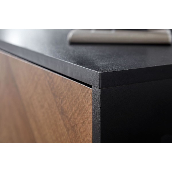 Rootz lowboard trä svart - ekdekor 163x45x40 cm TV-byrå med två dörrar - Design TV-skåp hög - TV-bänk TV-skåp modern - TV-byrå vardagsrum