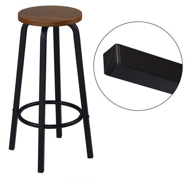 Rootz Modern Bar Pall - Skandinavisk Style Pall - Industrial Design Pall - Robust & hållbar - Ergonomisk komfort - Enkel montering - 30cm x 72cm