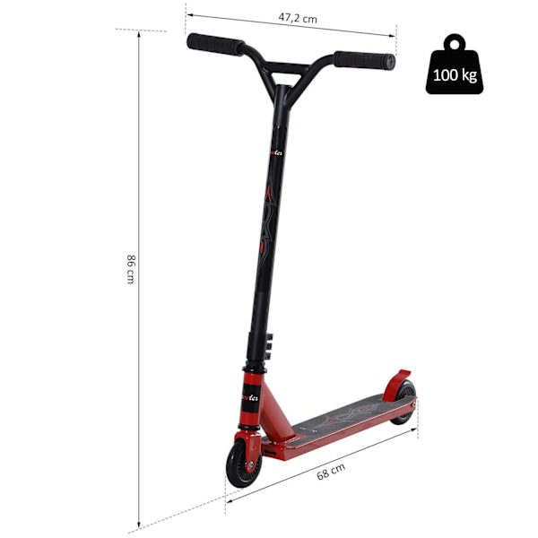 Rootz Scooter - Sort, Rød - Aluminium, Jern, Pu - 26,77 cm x 18,58 cm x 33,85 cm