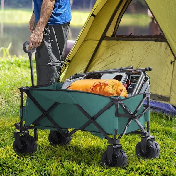 Rootz Transportvagn - Trädgårdsvagn - Fällbar lastvagn - Grön - 108 x 53 x 59-89 cm
