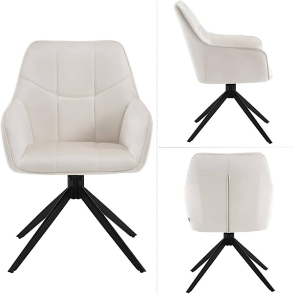 Rootz Swivel Dining Chairs Set - Moderna stolar - Vadderad sammet - Ergonomisk design - 58cm x 86cm x 63,5cm