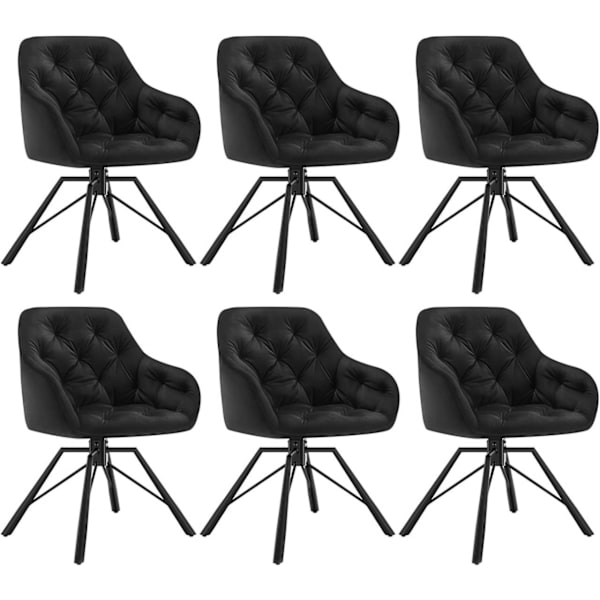 Rootz matstol - Modern köksstol - Vridbar fåtölj - Sammetstyg - Bekväm sits - 57,5 ​​cm x 82,5 cm x 53 cm