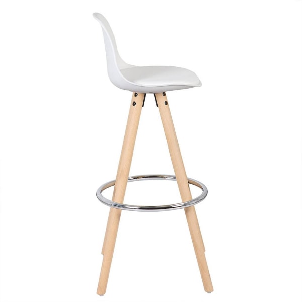 Rootz Designer Bar Chair - Modern barstol - Snygg diskstol - Bekväm, hållbar, lätt att underhålla - Trä, konstläder, metall - 96,5 cm x 38,5 cm x 33 c