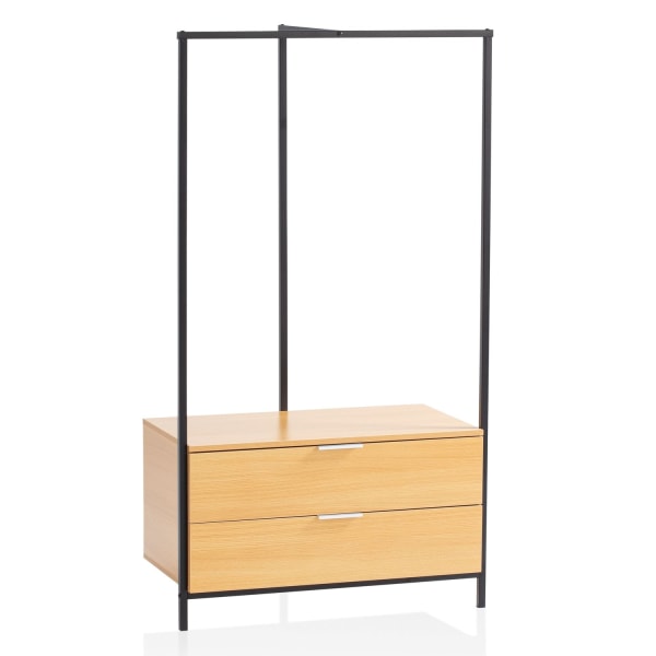 Rootz Modern Garderob - Klädskåp - Garderob - Ekdekor - Klädstång - Byrå - Praktisk förvaring - Reptålig - Vattenavvisande - 85cm x 152cm x 44cm