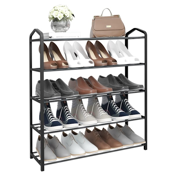 Rootz Skostativ - Fodtøjsarrangør - Skostativ - Skoopbevaring - Fodtøjsholder - Skotårn - Skodisplay - Grå - 31,5x8,1x2,6 tommer