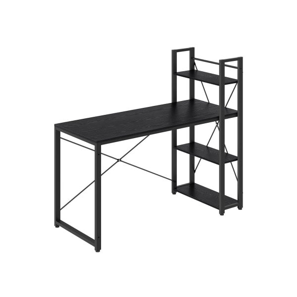 Rootz Ebony Black Skrivebord - Studiebord - Skrivebord - Spånplade og stål - Stor overflade - Nem montering - Robust konstruktion - 56cm x 137cm x 120
