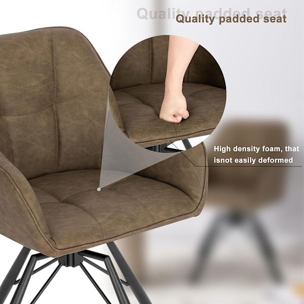 Rootz Swivel Dining Chair - Roterande Stol - Kontorsstol - Ergonomisk design - Bekväma sittplatser - Hållbar konstruktion - 58,5 cm x 82,5 cm x 54,5 c