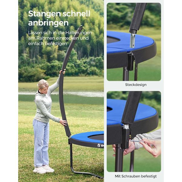 Rootz 366cm studsmatta - Trädgårdstrampolin - Utomhusstudsmatta - Galvaniserad stålram - Skyddsnät - EPE-skum - 366cm x 90cm x 150kg