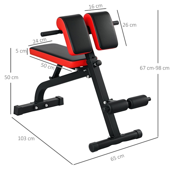 Rootz Multifunktionell justerbar viktbänk - Fitness Bench - Curl Station - Foldbar rymdsparare - 103 cm x 65 cm x 67-98 cm