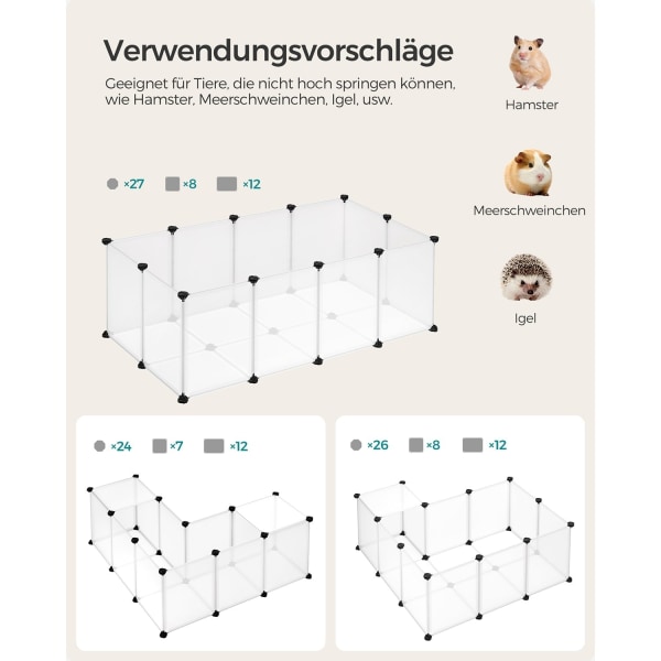 Rootz White Storage Cube Organizer - Plastopbevaringsenhed - Modulært opbevaringssystem - PP og ABS Materiale - Letvægts - 125cm x 63cm x 42cm