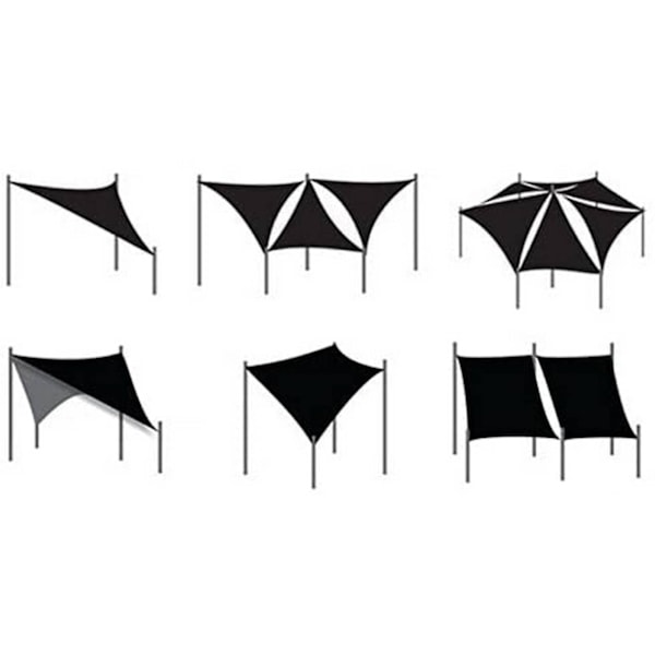Rootz Sun Sail Canopy - Skyggesejl - Udendørs Markise - Vandafvisende - Rivefast - 160g/m - 100% PES - Nem installation - Creme - 3m x 3m