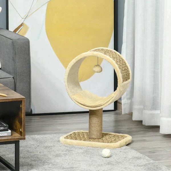 Rootz skrapstolpe - Kattträd - Kattsäng - Kattskrapa - Kattlekstam - Kattklätterträd - 40 x 30 x 56 cm