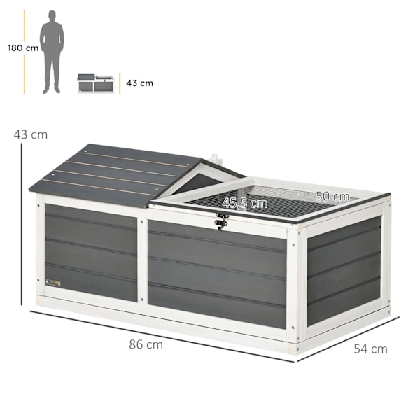 Rootz Small Turtle Enclosure Cage - House for Turtles - Pet Habitat - Sekretess och säkerhet - 86 cm x 54 cm x 43 cm