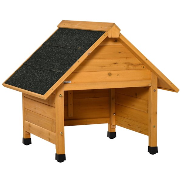 Nancy's Meeke Grasmaaier Garage - Robotmaaier Carport - Sparrenhout - Geel - 75 x 76 x 70 cm