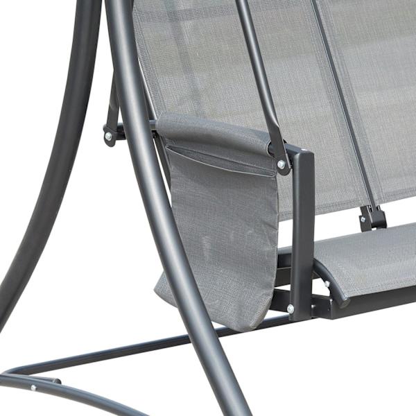 Rootz Swing 3-paikkainen - harmaa - metalli, alumiini, polyesteri - 77,16 cm x 50,39 cm x 67,71 cm