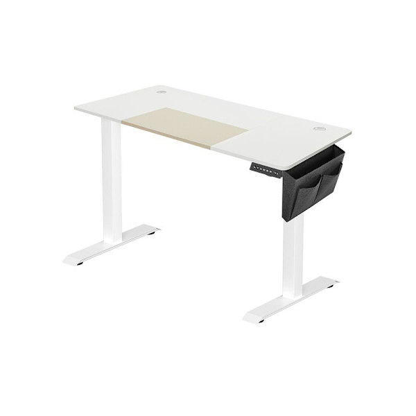 Rootz höjdjusterbart skrivbord - Manuellt höjdjusterbart skrivbord - Elektriskt skrivbord - Stående skrivbord - Spelbord - Vit - 60 x 140 x (72-120) c