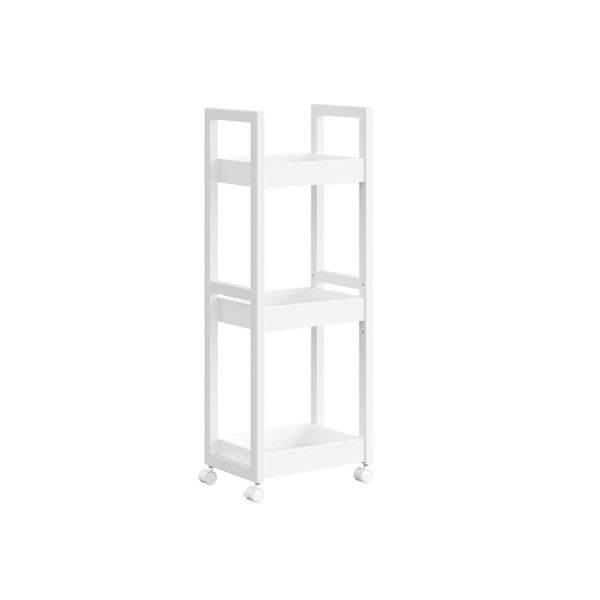 Rootz White Storage Cart - Rullvagn - Utility Cart - MDF och bambu - Lätt - Rymlig - Enkel montering - 20cm x 30cm x 80cm