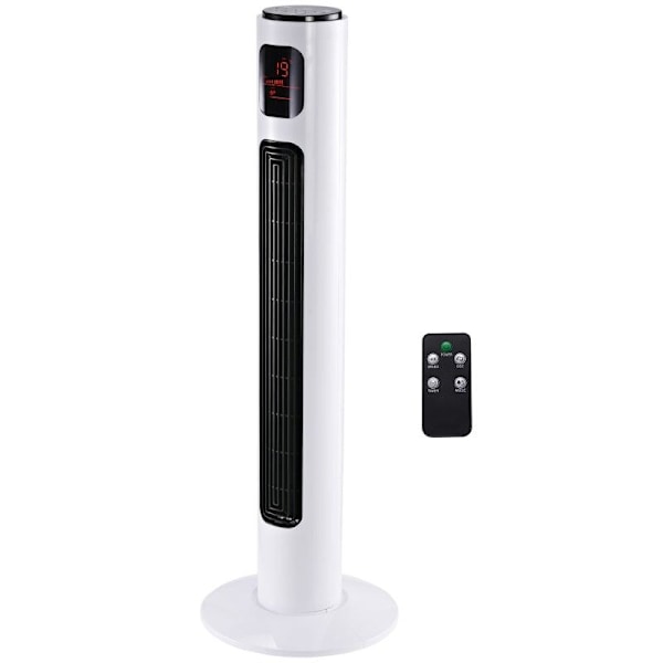 Rootz Tower Fläkt - Piedestal Fläkt - Vardagsrum - Sovrum - Kontor - ABS plast - Vit + Svart - 96 cm
