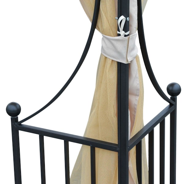 Rootz Castile Garden Gazebo - Svart, Brun - Metall, Polyester - 118,11 cm x 118,11 cm x 108,27 cm