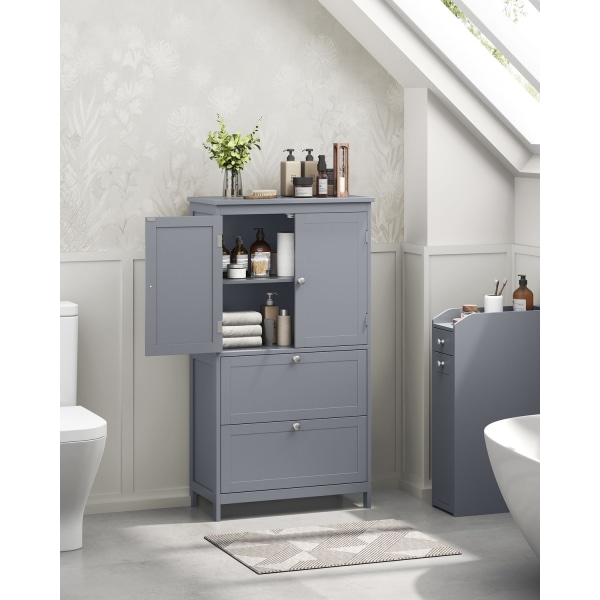 Rootz Dove Grey Badrumsskåp - Förvaringsenhet - Organizer - MDF-material - Rymlig design - Enkel montering - 30cm x 60cm x 110cm