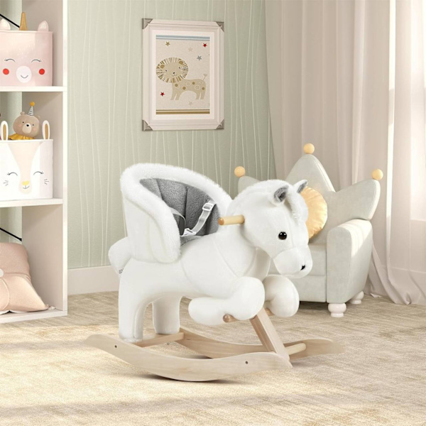 Rootz gunghäst - Toddler Rocker - Barnleksak att åka på - Förbättrad balans, kompromisslös säkerhet, bekväm design - Plysch och trä - 70 cm x 57 cm x