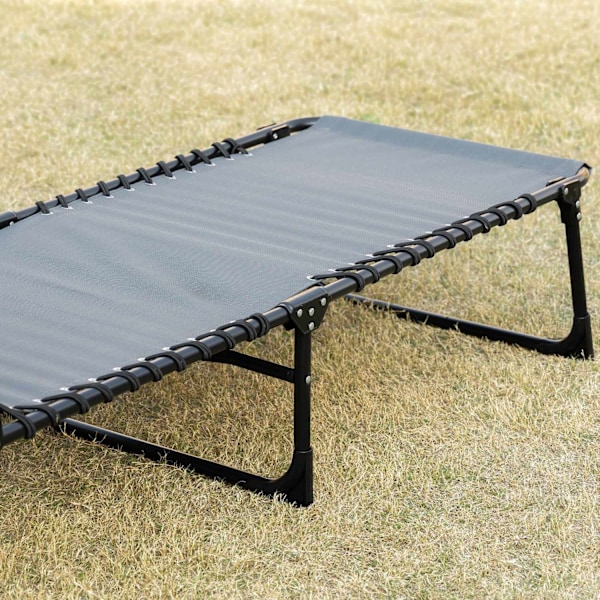 Rootz Doll Chair - Folding Lounger - Outdoor Recliner - Med nackkudde - 185 cm x 58 cm x 30 cm - Stöder 120 kg - stålram, nätskydd, grå