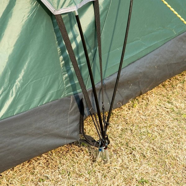 Rootz Camping Teltta - Guy Ropes - Kantolaukku - 5-6 henkilöä - Perheteltta - Lampun koukut - Sivutaskut - Polyesteri-Oxford - Vihreä-musta - 4,55 x 2