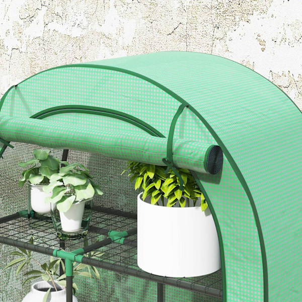 Rootz 4 -trins mini -grønhus - bærbart plantehus - tomatproducent - UV -beskyttelse - 100 x 45 x 160 cm
