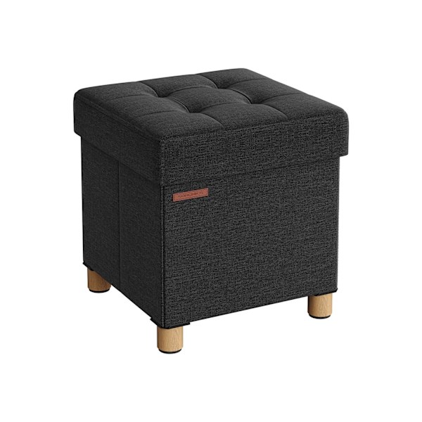 Rootz Black Seat rintakehä - Säilytyspenkki - Jalkatuki - Pellavajäljitelmä - Vaahtomuovipehmuste - MDF-rakenne - 38cm x 38cm x 40cm - Tilavuus 37 lit