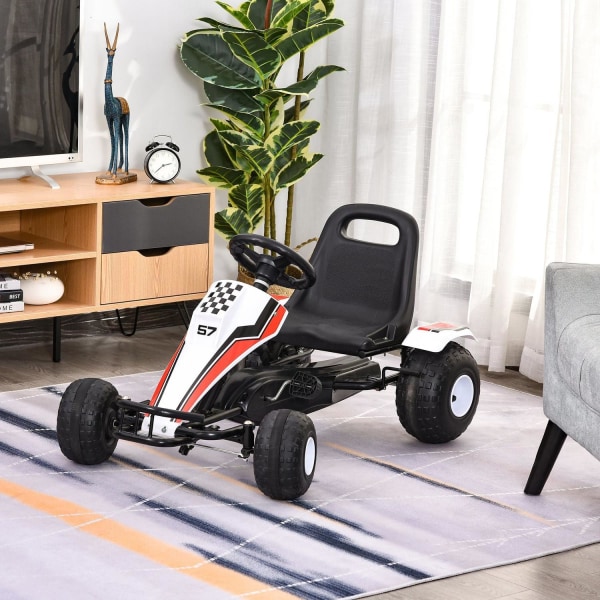 Rootz Go-Kart med pedal - Hvid - Stål - 40,94 cm x 25,98 cm x 22