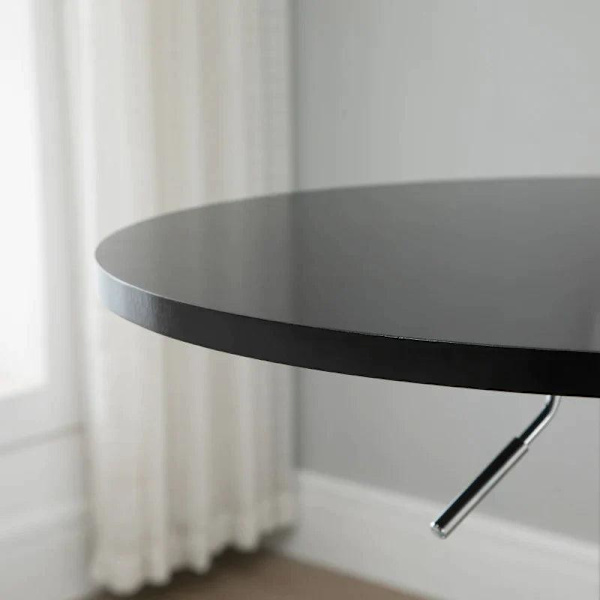 Rootz-baaripöytä - Moderni pyöreä ruokapöytä - 360° Kääntyvä pöytä - Bistropöytä - Korkeussäädettävä - Teräs - Musta - Ø61 x 70-90 cm