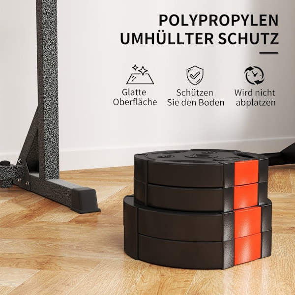 Rootz Sarja 4 painolevyä - kuntosalilevyt - kuntopainot - kestävä polypropeeni - Ø27x4.5cm & ø24x3.5cm - monipuolinen voimaharjoittelu