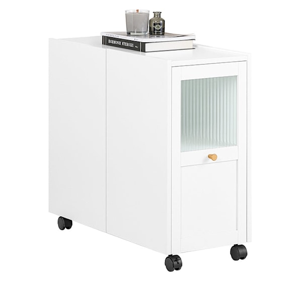 Rootz Mobile -hakemuskaappi - Asiakirjojen varastointi - Office Organizer - Helppo Access -laatikot - 31x60x70cm - MDF & Glass - 5 pyörää liikkuvuutta