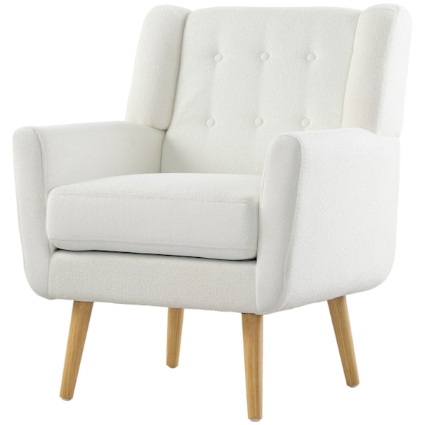 Rootz Wing Chair - fåtölj - klädd fåtölj - Maximal komfort - 72x75x89cm - vit