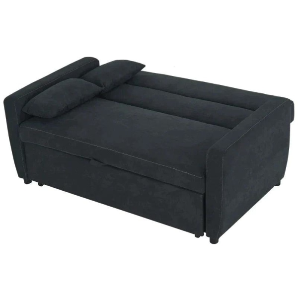 Rootz Bäddsoffa - Hopfällbar soffa - 2-sits Tyg soffa - Soffa med sovfunktion - Justerbar vinkel - Svart - 148 x 82 x 89 cm