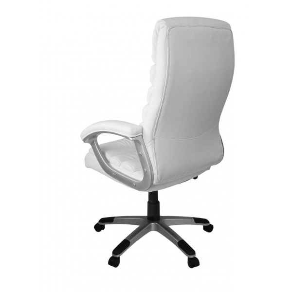 Rootz kontorstol kunstlæder hvid ergonomisk med nakkestøtte - Design Executive Chair Skrivebordsstol med viskefunktion - Drejestol højt ryglæn X-XL 12